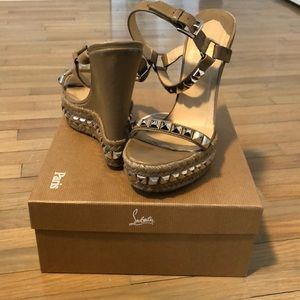 Christian louboutin wedge stud heels 💯 authentic